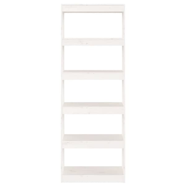 bogreol/rumdeler 60x30x167,5 cm massivt fyrretræ hvid