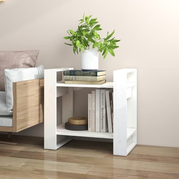 bogreol/rumdeler 60x35x57 cm massivt fyrretræ hvid
