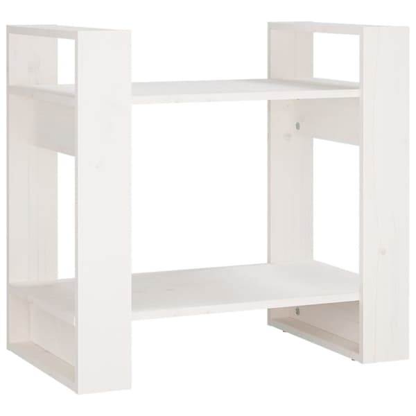 bogreol/rumdeler 60x35x57 cm massivt fyrretræ hvid