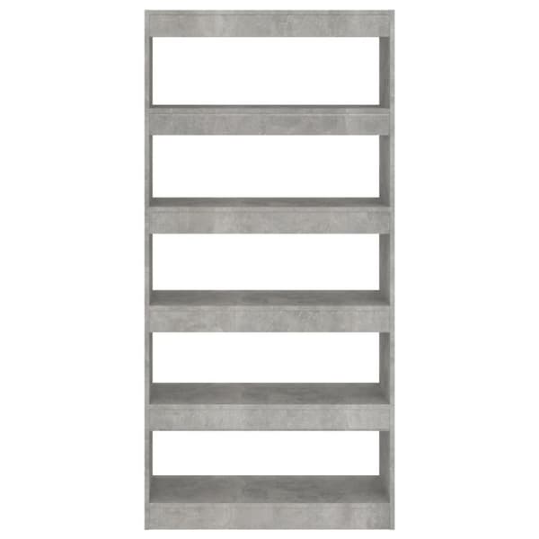 Kirjahylly/tilanjakaja betoninharmaa 80x30x166 cm tekninen puu
