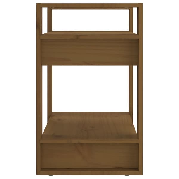 bogreol/rumdeler 60x35x57 cm massivt fyrretræ gyldenbrun