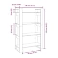 Miniatyrbillede 8 af 9: bogreol/rumdeler 80x35x125 cm massivt fyrretræ gyldenbrun