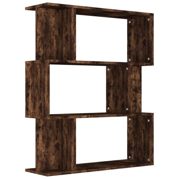 bogreol/rumdeler 80x24x96 cm konstrueret træ røget egetræ
