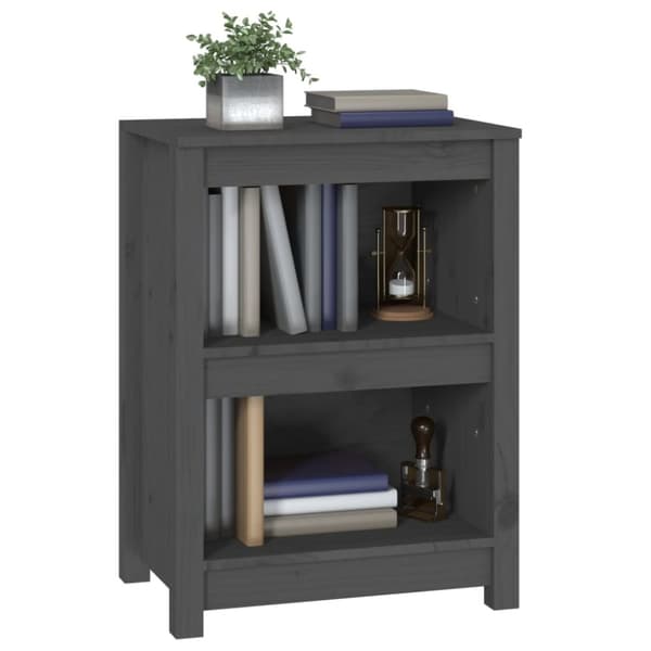 bogreol 50x35x68 cm massivt fyrretræ grå