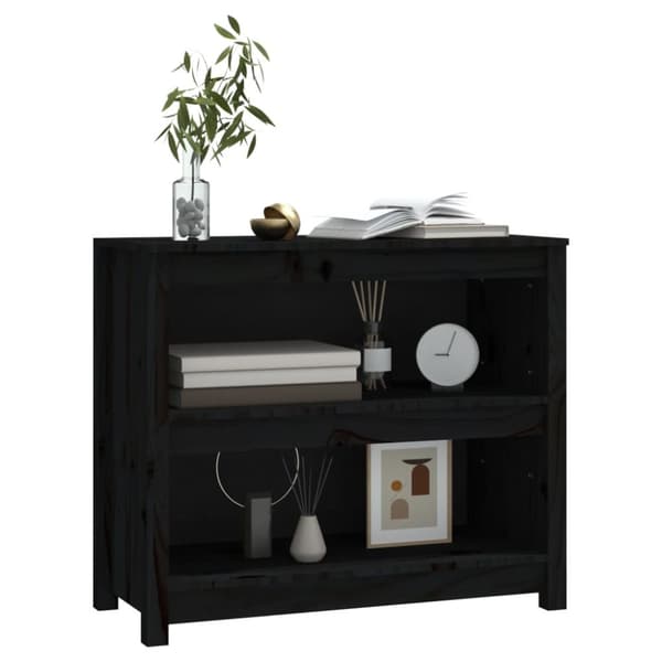 Kirjahylly musta 80x35x68 cm täysi mänty