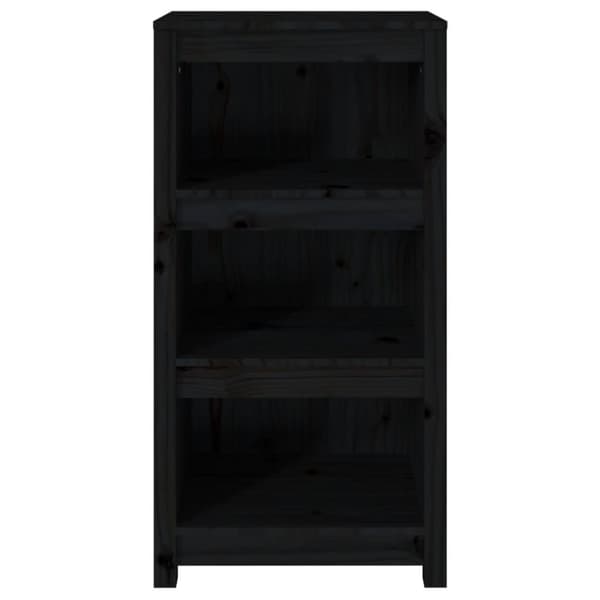 bogreol 50x35x97 cm massivt fyrretræ sort