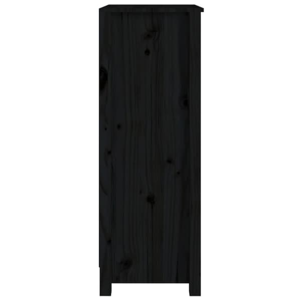 bogreol 50x35x97 cm massivt fyrretræ sort