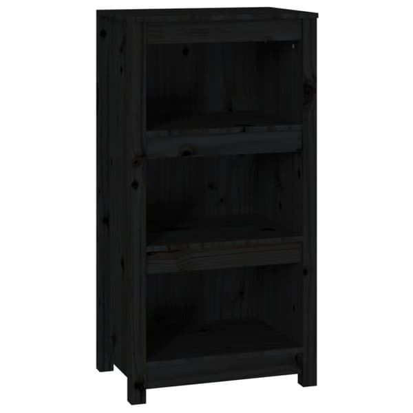 bogreol 50x35x97 cm massivt fyrretræ sort