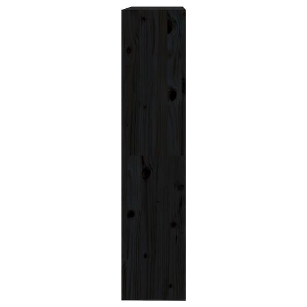 bogreol/rumdeler 80x30x135,5 cm massivt fyrretræ sort