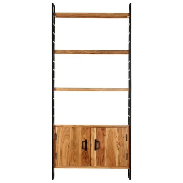 bogreol i 4 niveauer 80x30x180 cm massivt akacietræ