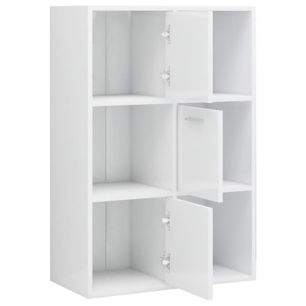 opbevaringsskab 60x29,5x90 cm konstrueret træ hvid højglans