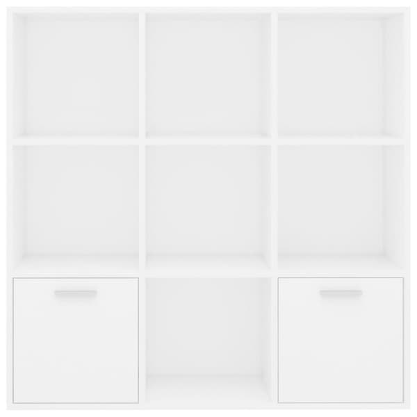 bogreol 98x30x98 cm konstrueret træ hvid