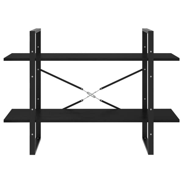 bogreol med 2 hylder 100x30x70 cm massivt fyrretræ sort