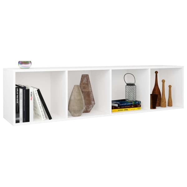 bogreol/tv-bord 36x30x143 cm konstrueret træ hvid