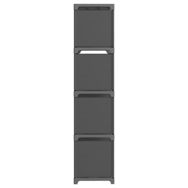 displayreol med 12 kubeformede rum 103x30x141 cm stof grå