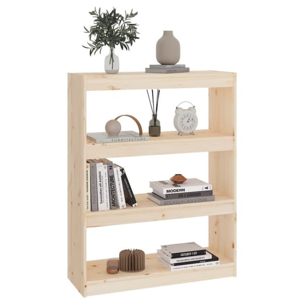 bogreol/rumdeler 80x30x103,5 cm massivt fyrretræ
