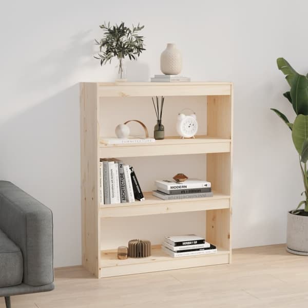 bogreol/rumdeler 80x30x103,5 cm massivt fyrretræ