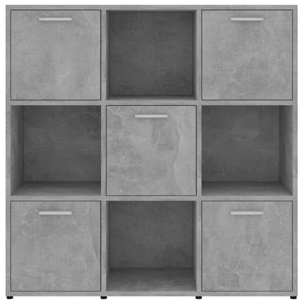 bogreol 90x30x90 cm konstrueret træ betongrå
