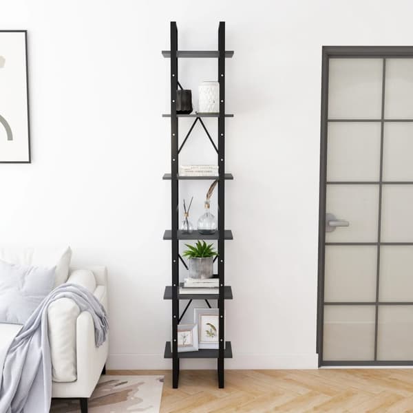 reol 40x30x210 cm massivt fyrretræ grå