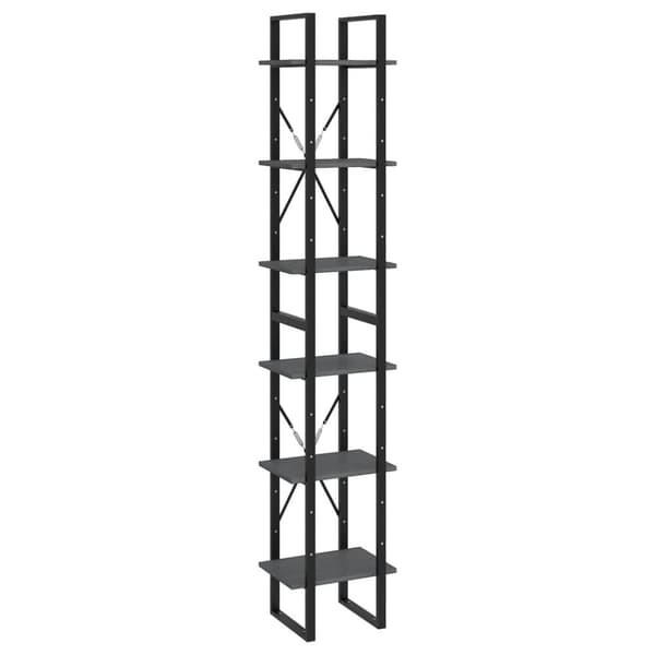 reol 40x30x210 cm massivt fyrretræ grå