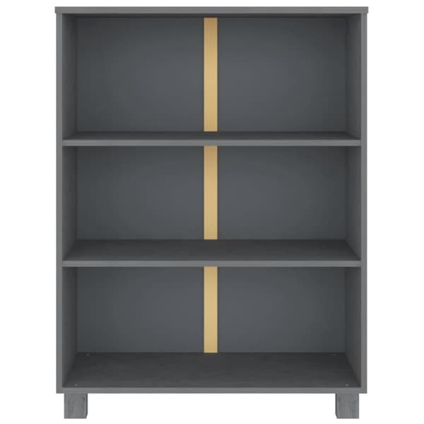 bogskab HAMAR 85x35x112 cm massivt fyrretræ mørkegrå