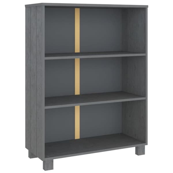 bogskab HAMAR 85x35x112 cm massivt fyrretræ mørkegrå