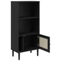 Miniatyrbillede 6 af 10: bogreol SENJA rattanlook 60x35x130 cm massivt fyrretræ sort