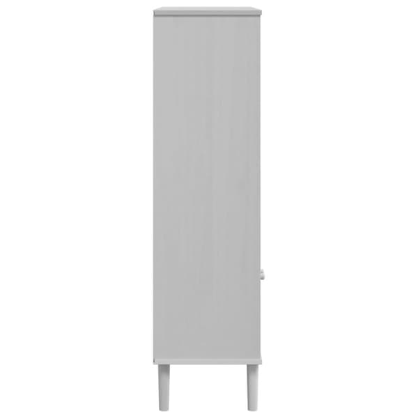 skænk SENJA 90x35x130 rattanlook massivt fyrretræ hvid