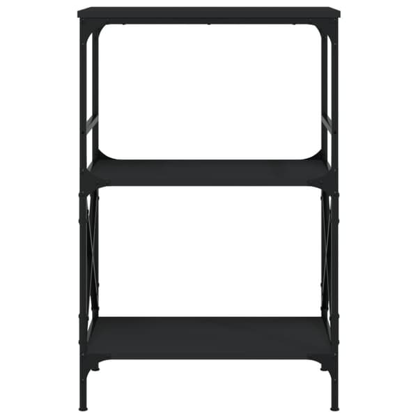 bogreol med 3 hylder 59x35x90,5 cm konstrueret træ sort