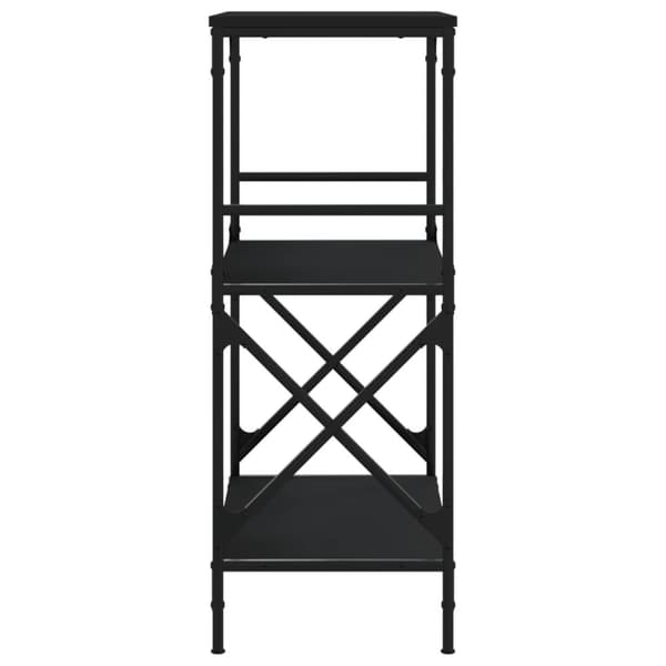 bogreol med 3 hylder 59x35x90,5 cm konstrueret træ sort