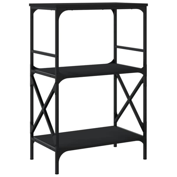 bogreol med 3 hylder 59x35x90,5 cm konstrueret træ sort
