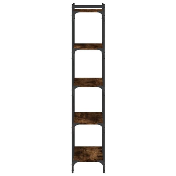 bogreol 5 hylder 60x30x154 cm konstrueret træ røget eg