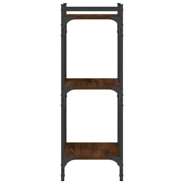 bogreol 3 hylder 40x30x86 cm konstrueret træ brun