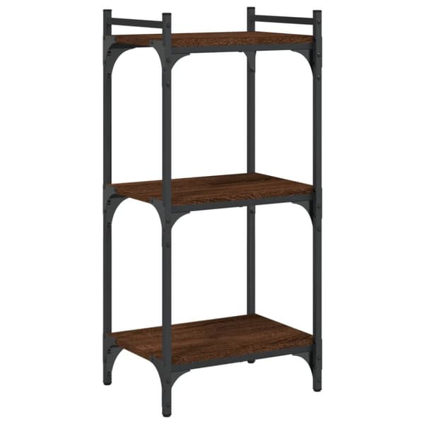 bogreol 3 hylder 40x30x86 cm konstrueret træ brun