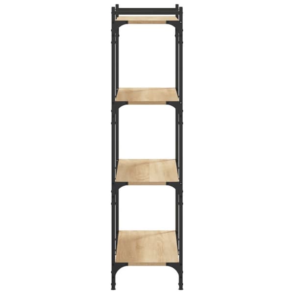 bogreol 4 hylder 80x30x120 cm konstrueret træ sonoma-eg