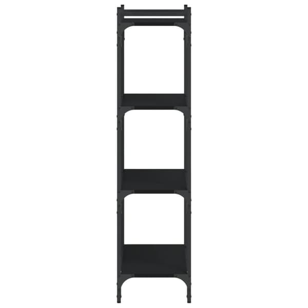 Bokhylla 4 hyllplan svart 60x30x120 cm konstruerat trä