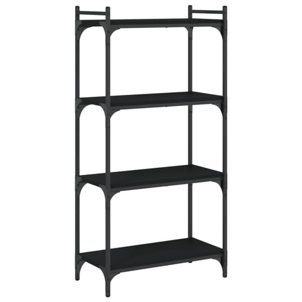 Bokhylla 4 hyllplan svart 60x30x120 cm konstruerat trä
