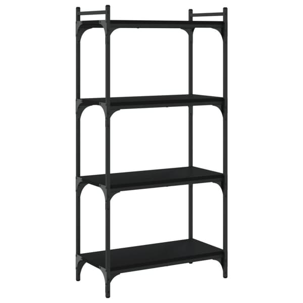 Bokhylla 4 hyllplan svart 60x30x120 cm konstruerat trä