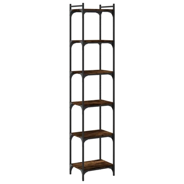 Kirjahylly 6 kerrosta savutammi 40x30x188 cm tekninen puu