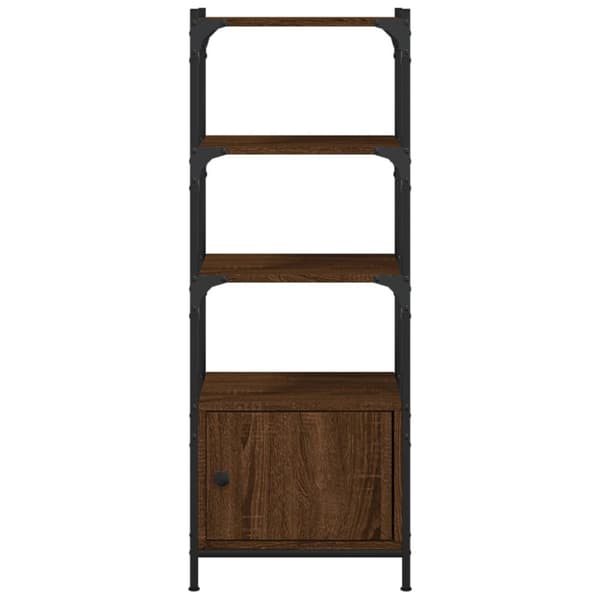 bogreol med 3 hylder 41x30x109,5 cm konstrueret træ brun eg