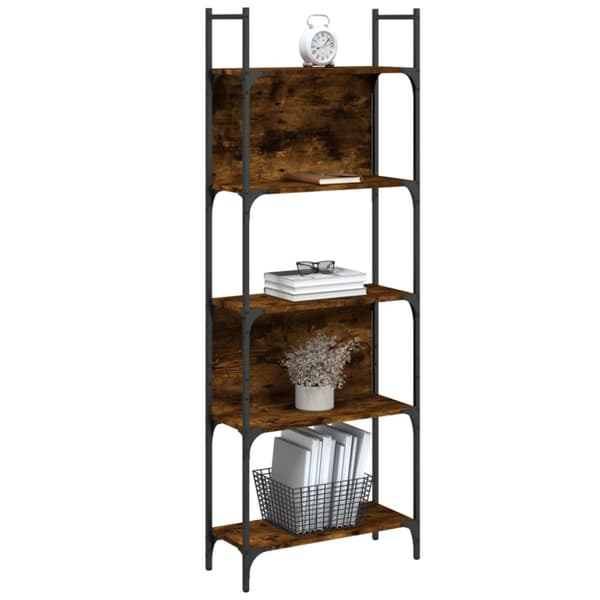 Kirjahylly 5 tasoa savutammi 60,5x24x166,5 cm tekninen puu