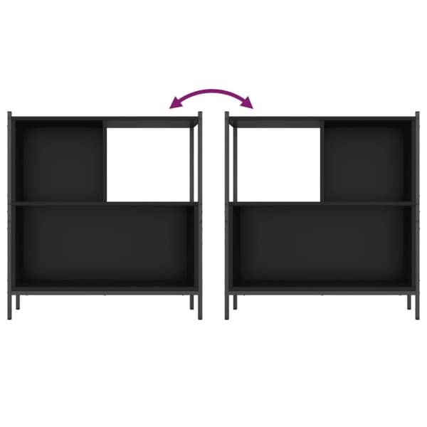 bogreol 72x28x77,5 cm konstrueret træ sort