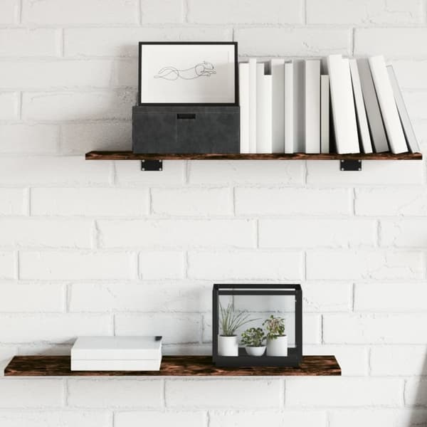 vidaXL Seinähyllyt 4 kpl savutammi 80x20x1,5 cm tekninen puu