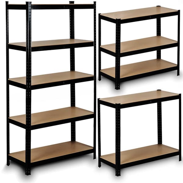 Metallagerhylde 150 x 75 x 30 cm Humberg HR-811 sort