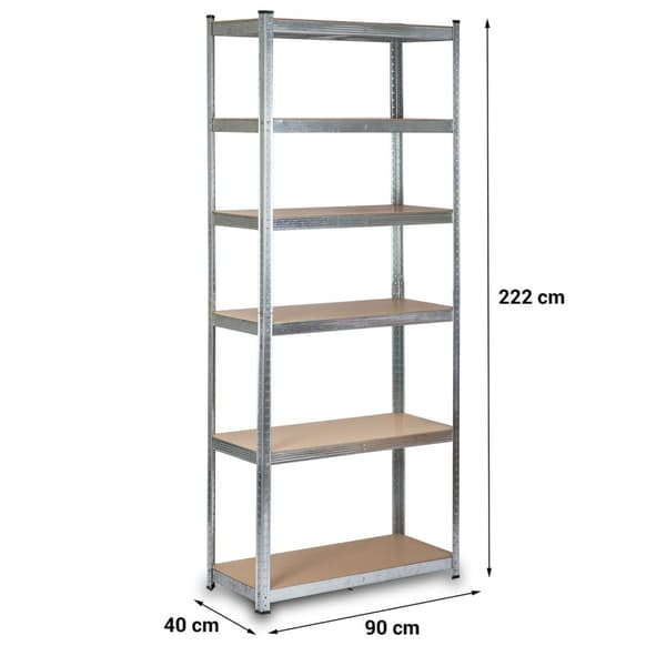 Metallagerhylde 222 x 90 x 40 cm Humberg HR-814