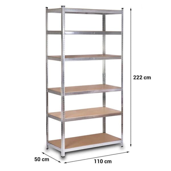 Lagerhylla i metall 222 x 110 x 50 cm Humberg HR-815