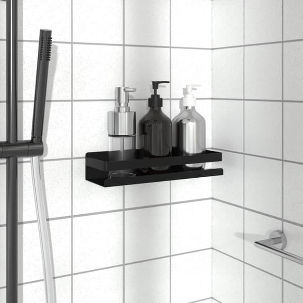 vidaXL brusehylde 30x10x6 cm børstet 304 rustfrit stål matsort