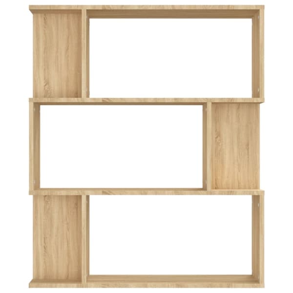 bogreol/rumdeler 80x24x96 cm konstrueret træ sonoma-eg