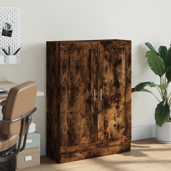 bogskab 82,5x30,5x115 cm konstrueret træ røget egetræ
