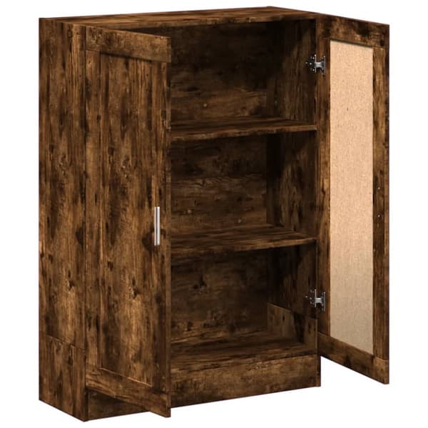 bogskab 82,5x30,5x115 cm konstrueret træ røget egetræ